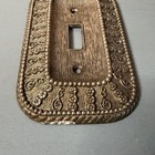 Vintage 1968 American Tack Light Switch Cover Whitewash Style Brass Vines