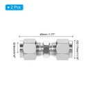 2pcs Compression Tube Fitting Union 5 16 idx11 16 od Straight Connect Silver