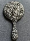 Antique  Jacobi   Jenkins Repousse Sterling Silver Vanity Dresser Hand Mirror