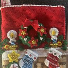 Bucilla Finished Christmas Stocking    holiday Hearth    Fully Lined 