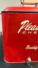 Vintage 1950 s  pleasure Chest Buddy  Red Cooler Ice Chest With Bottle Opener