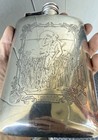 Trap Shooting Trophy Sterling Silver Flask 1927 Nyac International The Last Shot