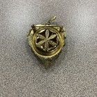 Vintage Avon Gold Tone Leaf Faux Pearl Solid Perfume Locket Compact Brooch Empty