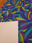Awesome Rare Vintage Mid Century Retro 70s Purp Lime Blu Abstract Fabric  Look 