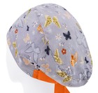 Butterfly Nurse Hat  Surgical Cap Cotton  Womens Scrub Caps  Gray Surgery Hats