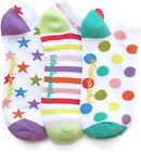 Littlemissmatched Zany Liner Dots Stripes Stars Shoe Size 4-10  3 Single Socks