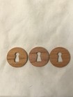 Lot Of 3 Vintage Wood Wooden Keyhole Covers Round 1  Across