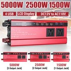 6000w Car Power Inverter 12v 24v To Ac 110v Pure Sine Wave Solar Converter Lcd