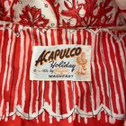 Vintage 1950s Pilgrim Acapulco Holiday Red Mens Large Button Shirt W Loop Collar