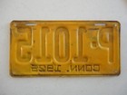 1926 Connecticut Passenger License Plate 100 Year Old Original Condition P-1015