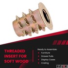E-z Lok Threaded Insert For Soft Wood  Zinc Hex-flanged Thread Hex   Silver