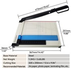 Paper Cutter A4 Paper Trimmer 12   Cut Length 12 Sheet Capacity Guillotine Paper