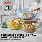 Pyrex Year Of Color Sculpted 3pc 1 3qt 2 3qt 4 5qt tinted Glass Mixing Bowls Set