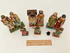 Antique  Lot 6 Hand Carved Painted Wooden Chinese Folk Art 5    3 5  Figures