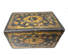 Antique Victorian Chinese Export Hand Painted Tea Caddy