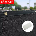 6  X 50  Black Fence Privacy Screen  Backyard Fabric Mesh Tarp Garden Windscreen