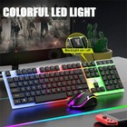 Gaming Keyboard And Mouse Led Light Backlit Mechanical Feel For Computer Desktop