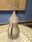 Vintage antique Brass Arabic Coffee Pot   Dallah     Middle Eastern Etched Design