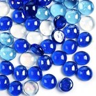 Flat Glass Marbles For Vase  Mixed Blue Color Glass 1lb Mixed Blue clear