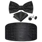 Elegant Paisley Cummerbund   Bow Tie Set   Adjustable Tuxedo Accessories  Cuffli
