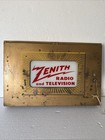 Rare Vintage Zenith Radio   Television Metal    Glass Light-up Advertising Sign