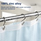 Metal Shower Curtain Hooks  Set Of 12  Rust Proof Hooks Nickel 