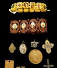 Lot Of 21 Vintage Religious Jewelry medals crucifixes 4 Bracelets-1940s-70s