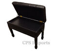 Duet Size Genuine Leather Ebony Adjustable Artist Piano Bench stool chair 