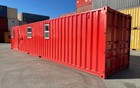 40ft Modified Shipping Container Office     800 Sq Ft  Red  W  Bathroom   Storage