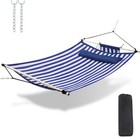  Anti-flip 12ft Hammock Large Hammock 450lb Capacity With Iron Blue Stripes