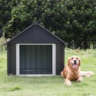 Large Metal Dog House Waterproof Outdoor Pet Shelter Dog Kennel Cage Gray Steel