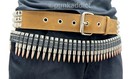Metal Bullet Belt 2 23  Nickel  W  Copper Bandolier Cowboy Army Soldier Costume