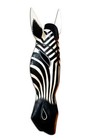 Wooden Zebra Mask Black White Hand Carved Wall Plaque Hanging Decor Sculpture