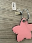 Nwt Coach Leather Wildflower Flower Bag Charm Key Ring Fob Silver   Pink Cr904