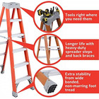 6 Ft  Fiberglass Leaning Step Ladder  12 Ft  Reach  300 Lbs  Load Capacity Type