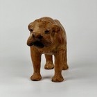 Vintage Handmade Tan Leather French Bulldog Sculpture Figurine