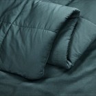 Casaluna Heavyweight Linen Blend King Duvet Cover Set Dark Teal Blue