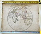 Original Oestiliche Halbkugel 1832  J c  Ausfeld Half-world Map  Colored Borders