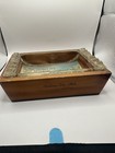 Vintage Glass Souvenir Ashtray Picture Or Postcard Box Mackinaw City  Michigan
