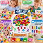 Wooden Numbers 100pcs 15mm Educational Counting Toy For Kids Math Learning