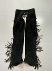 Hobby Horse Clothing Co  Inc Black Fringed Western Suede Leather Chaps Adult Xl