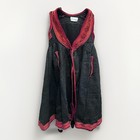 Vintage Greek Karagkouna Folk Costume Heavy Wool Waistcoat Cape Black Red