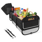 Large Organizer For Car  95l Stretchable Storage Trunk Organizer Black   Gray