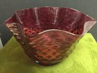 Antique Cranberry Hobnail Glass 8 5  X 3  Wide Fitters Ruffled Oil Lamp Shade