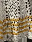 Vintage Handmade Crochet Yellow And White 1 2 Apron Intricate Detail