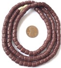 Brown Handmade Ghana Recycled Glass Disk African Trade Beads-ghana