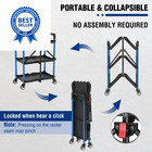 Workpro 3-tier Collapsible Service Cart  Black blue  210 Black glossy Blue