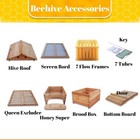Automatic Beehive Starter Kit Cedarwood Beekeeping Box With 7pcs Auto Bee Frames