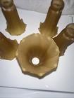 5 Piece Amber Frosted Tulip Lily Flower Glass Lamp Shades