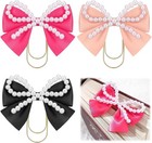 3 Pcs Satin Bow Bookmarks Gold Clip Pearl Ribbon Aesthetic Cute Gifts
